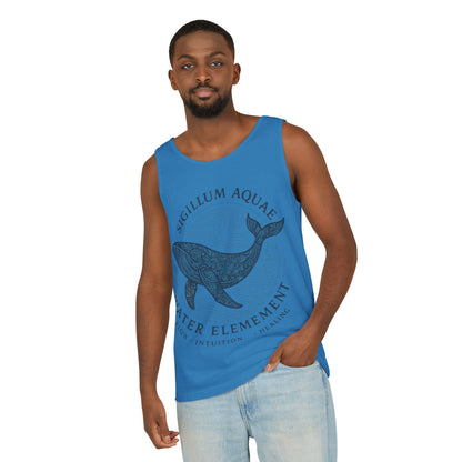 Water Element Whale Tank Top, Sigillum Aquae Symbol, Spiritual Ocean Totem Tee, Nature Energy Tee, Beachwear, Mindfulness Fashion