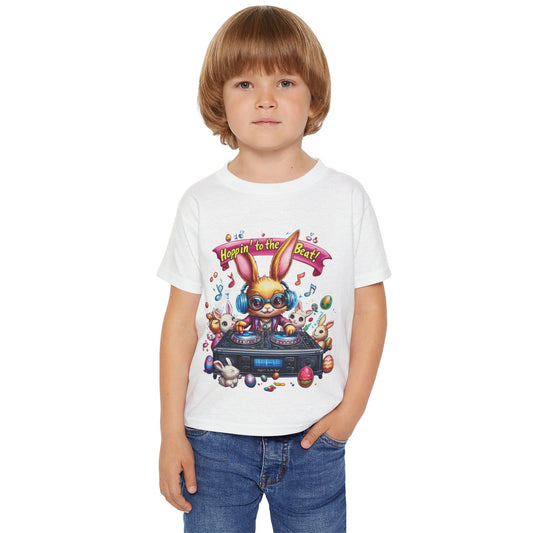 DJ Bunny Easter Toddler T-Shirt - Fun Music Bunny Tee for Kids Ages 2 - 6, Hoppin to the Beat Design, Cute Spring Holiday Gift Idea