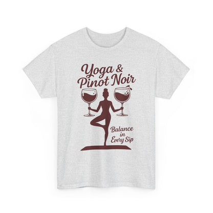Yoga and Wine Shirt Women, Funny Pinot Noir Tee, Balance in Every Sip Tee, Yoga Lover Gift