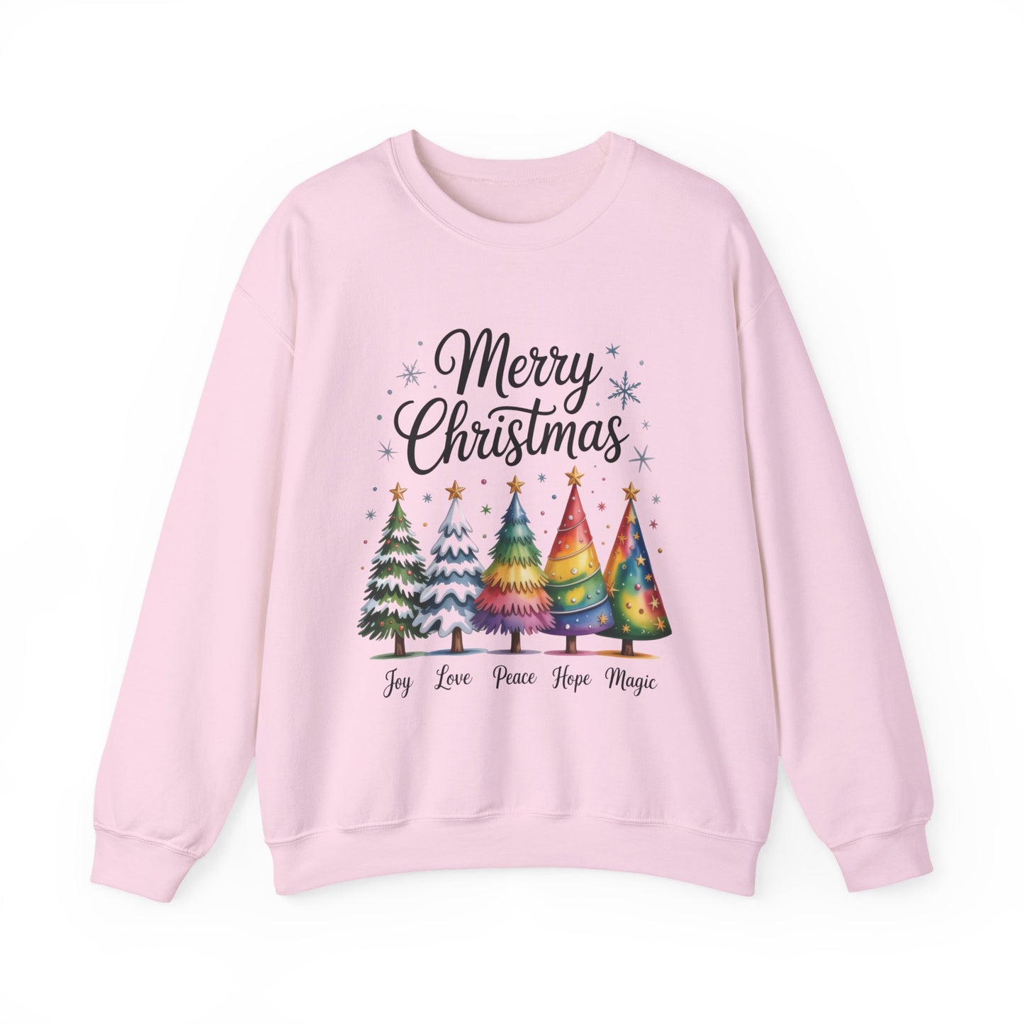 Merry Christmas Women's Sweatshirt, Joy Love Peace Hope Magic Pullover, Women's Heavy Blend™ Crewneck Sweatshirt