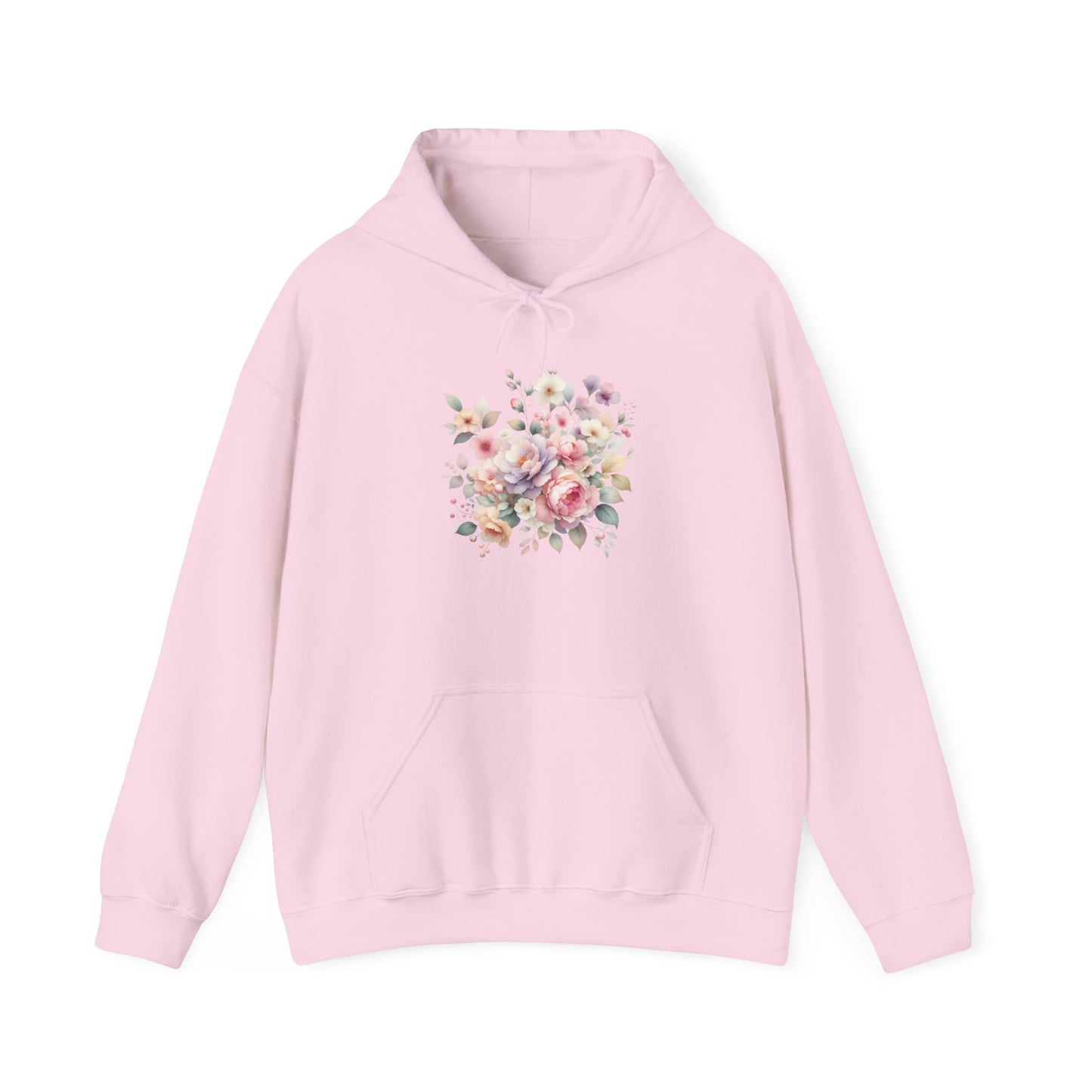 Floral Comfort Hoodie, Cozy Sweatshirt for Women, Spring Fashion, Gift for Her, Casual Everyday Wear, Soft Pastel Flower Print Sweatshirt