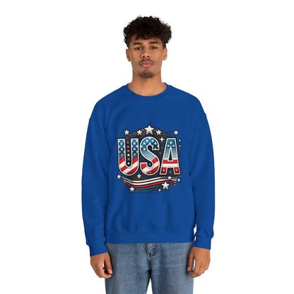 USA Pride Crewneck Sweatshirt, Comfortable Unisex Top, Great for Fourth of July, Independence Day, Everyday Wear, Cozy Gift