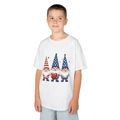 Patriotic Gnome Kids Tee, Cute 4th of July Shirt, Adorable Summer Outfit, Kids Casual Wear, Independence Day Gift