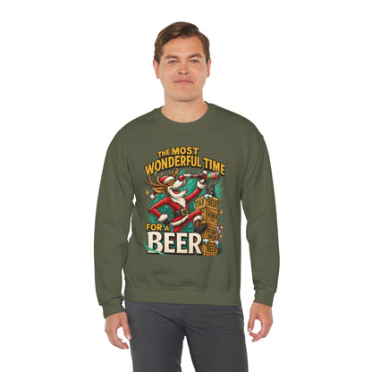 Funny Christmas Beer Sweatshirt, The Most Wonderful Time for a Beer