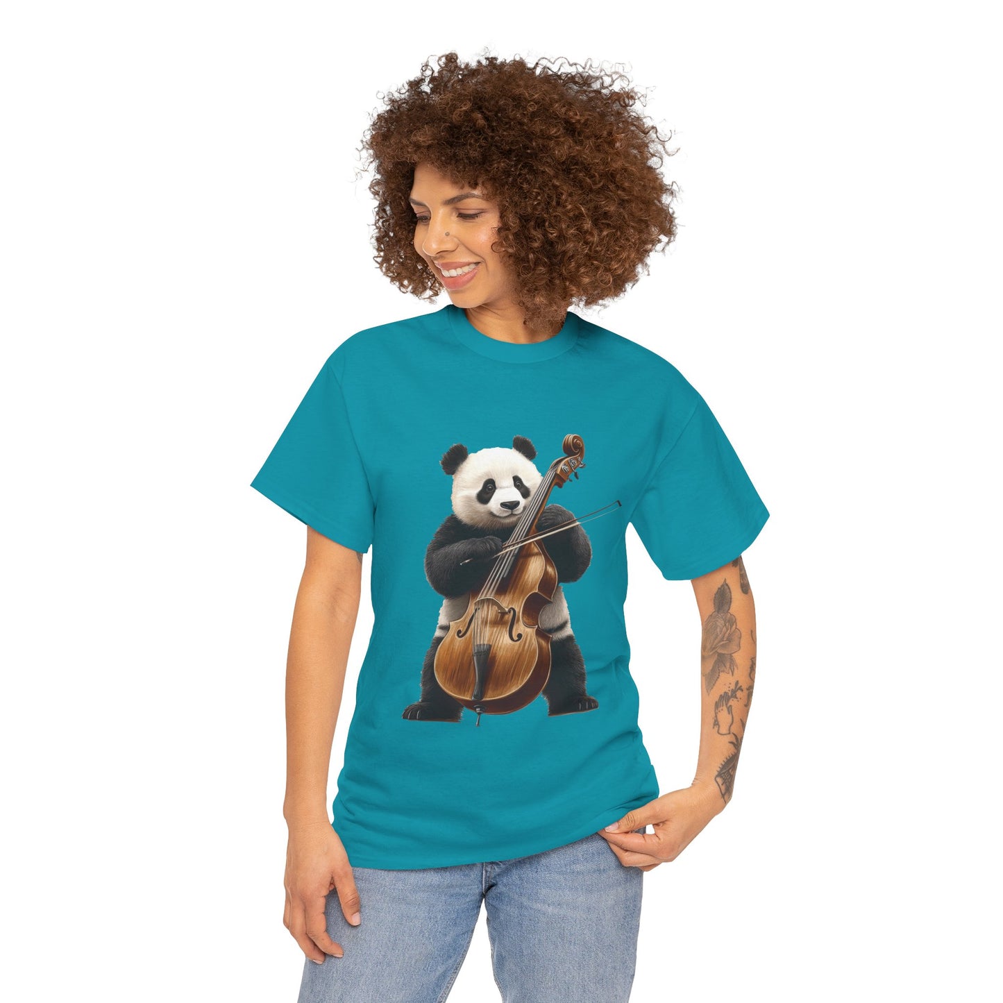 Panda Musician Tee - Cute Animal Graphic Shirt for Music Lovers, Gift for Panda Fans, Unique Concert Outfit, Casual Wear, Cellist Panda