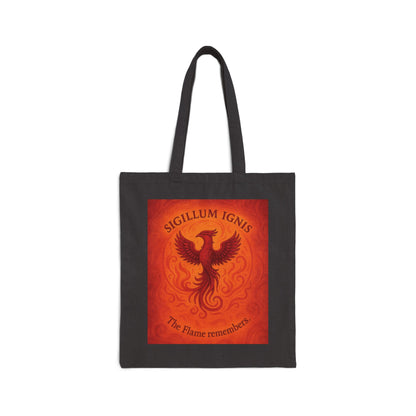 Phoenix Fire Element Tote Bag, Sigillum Ignis Mandala, The Flame Remembers, Four Elements Series Canvas Bag, Boho Bag