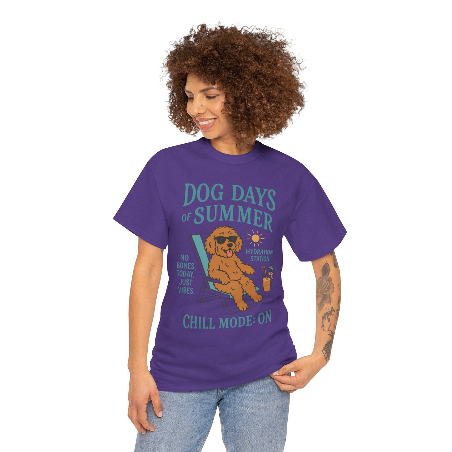 Dog Days of Summer Shirt, Funny Cute Dog Graphic Womens T-Shirt, Chill Mode ON Tee, Summer Puppy Vibes Gift, Dog Lover Gift