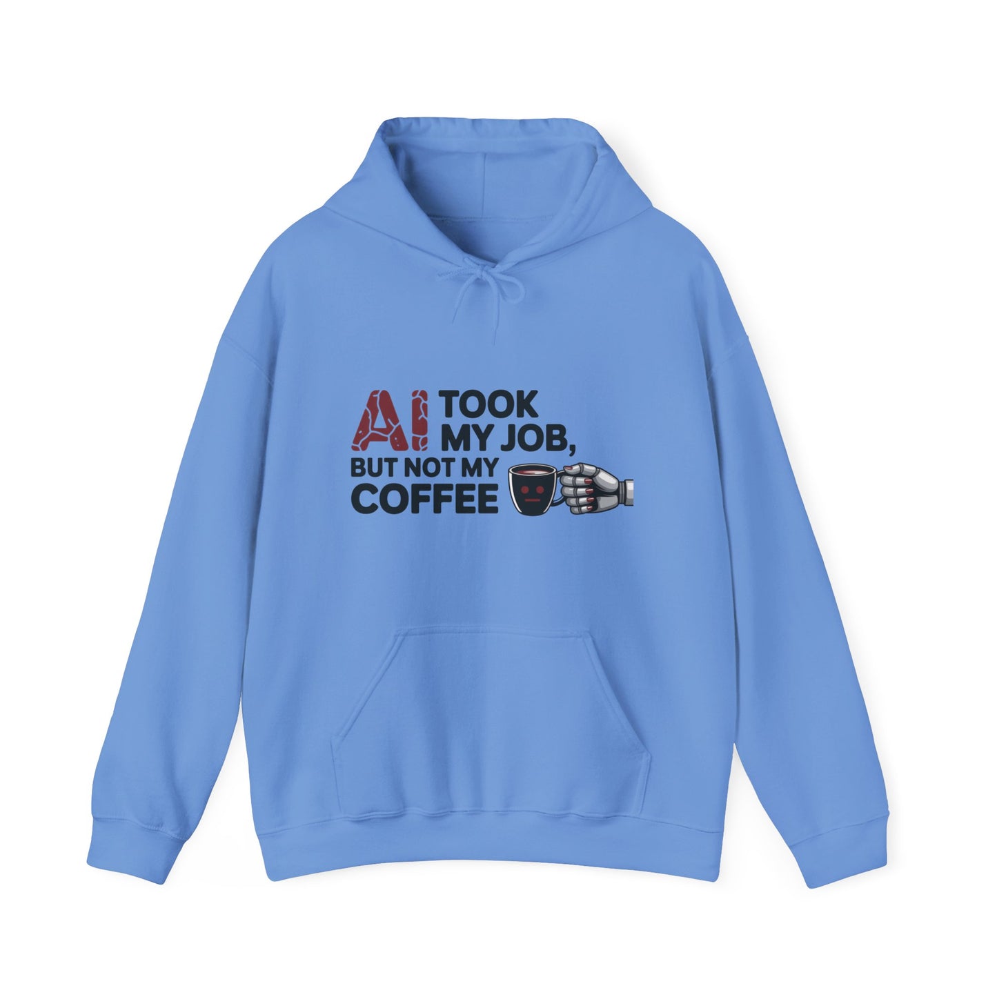 Women's AI Coffee Hoodie, Funny Robot Humor Pullover, Geek Job Joke Sweatshirt Gift, Sarcastic Work Shirt, Office Humor