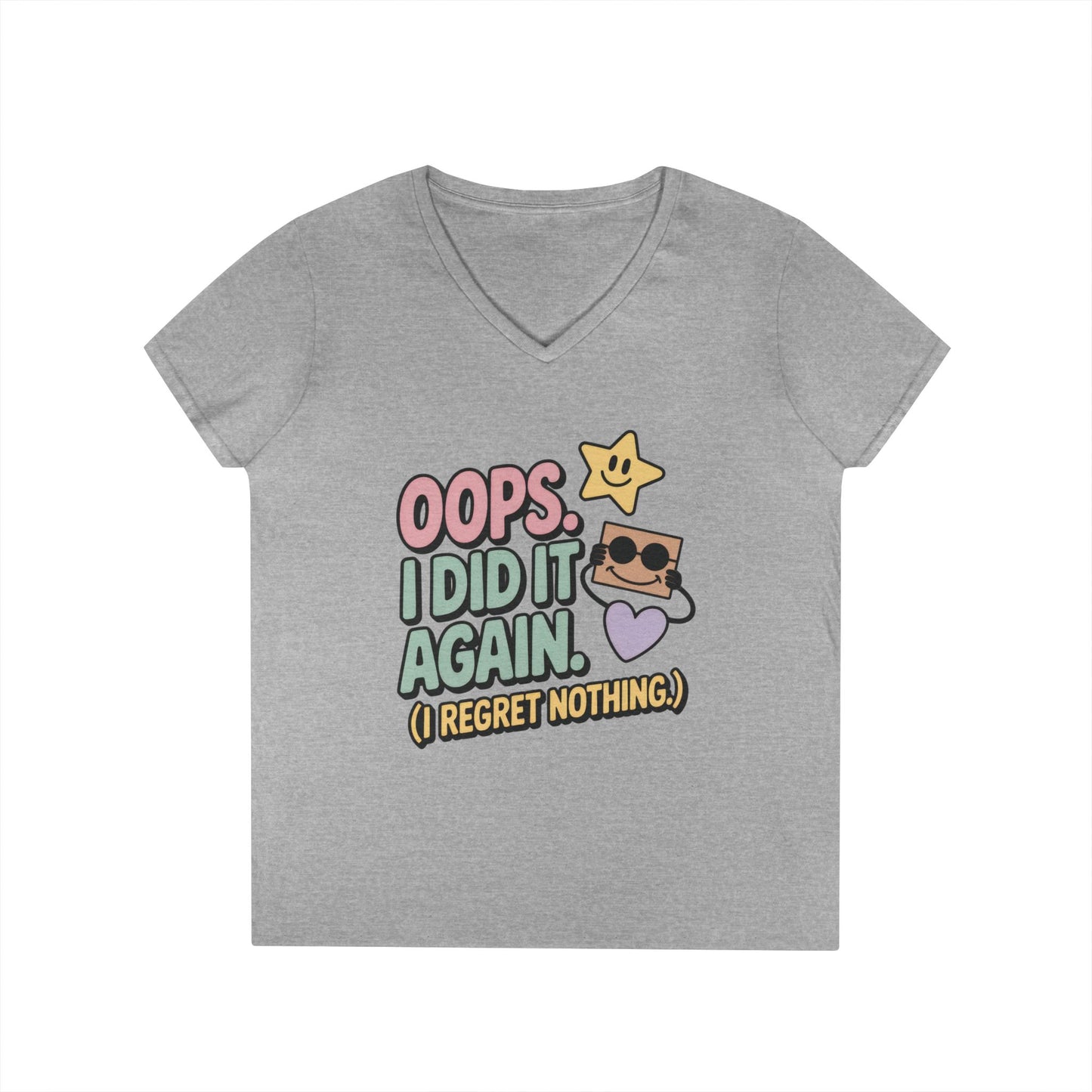 Oops! I Did It Again Ladies' V-Neck T-Shirt, Fun Casual Tee, Perfect Gift, Casual Statement Wear, Positive Message Women's T-Shirt