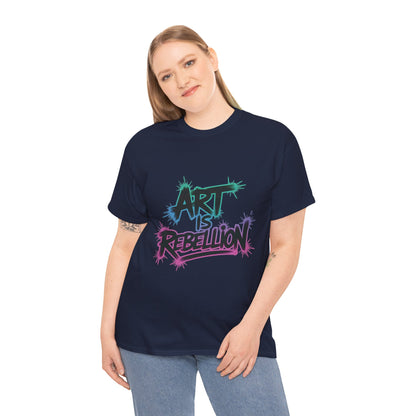 Art Is Rebellion Women's Graphic T-Shirt, Graffiti Street Art Tee, Bold Rebel Statement Top
