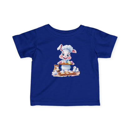Infant Easter Bunny Chef Tee, Baby Baker T-Shirt with Colorful Eggs, Cute Spring Outfit for 6-24 Months, Funny Holiday Gift Baby Easter Gift