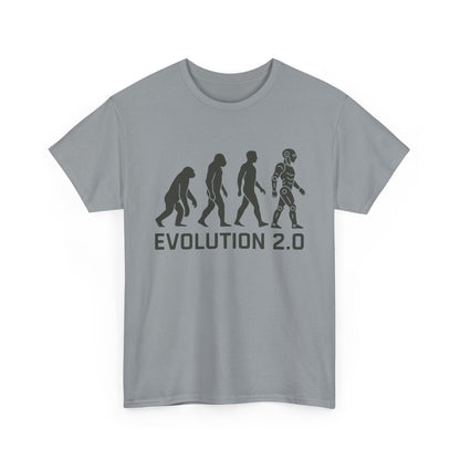 Evolution 2.0 Futuristic Robot Human Evolution T-Shirt, Cyberpunk Tech Graphic Tee for Men, Modern AI Inspired Sci-Fi Shirt