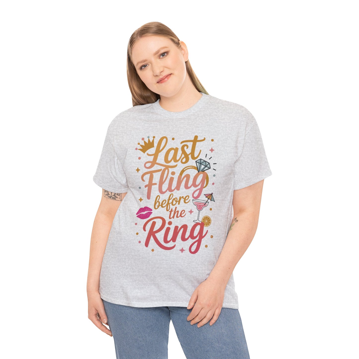 Last Fling Before the Ring T-Shirt, Bachelorette Party Tee, Bridesmaid Wedding Tee, Hen Party Matching Top, Bridal Shower, Bridesmaids Gift