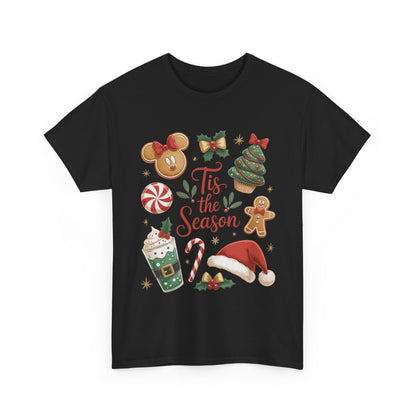 Women's Tis the Season Christmas Shirt, Cute Holiday Cookie - Coffee Tee, Women's Heavy Cotton Tee