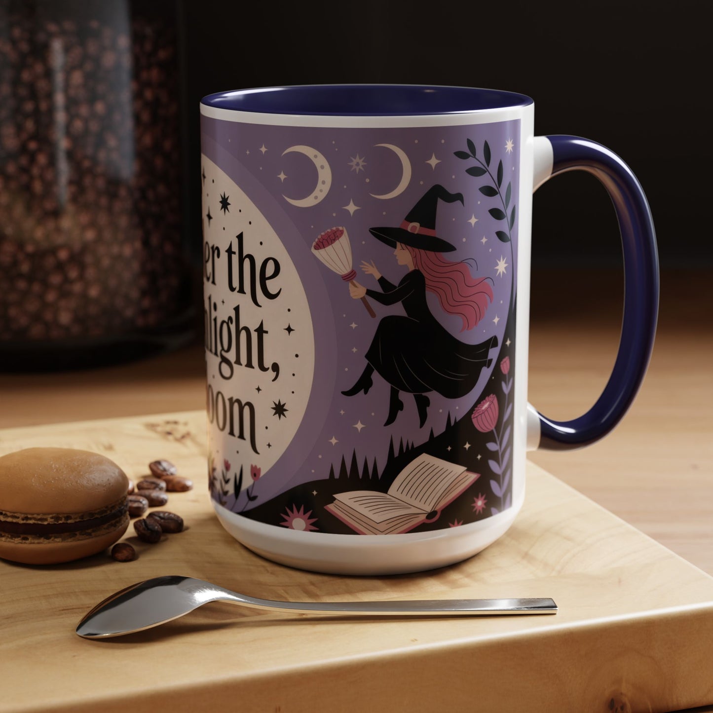 Under the Moonlight I Bloom Mug, Witchy Moon Magic Coffee Cup, Feminine Mystic Gift for Spiritual, Self Growth Lovers, Coffee Mug (11, 15oz)