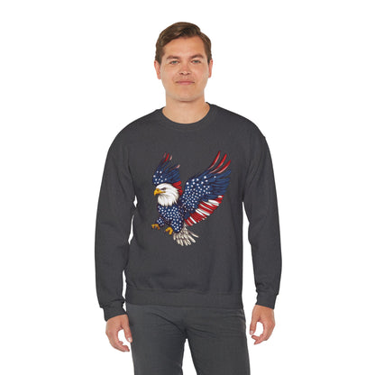 Patriotic Eagle Sweatshirt, Unisex Crewneck, USA Pride Apparel, Cozy Everyday Wear, Perfect for Independence Day, Gift for Patriots