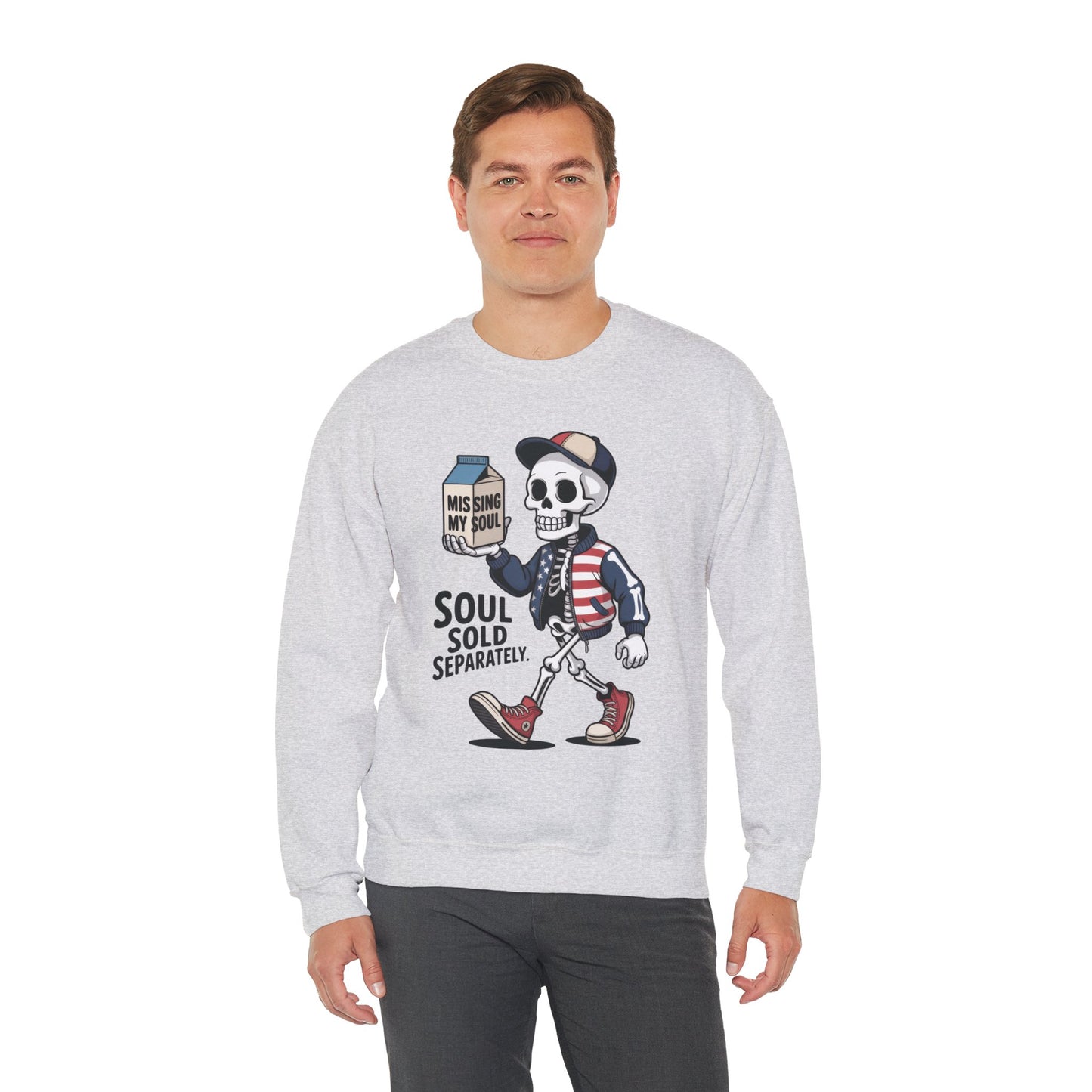Skeleton Graphic Sweatshirt, Soul Sold Separately Pullover, Funny Gothic Streetwear, Missing My Soul Skull Hoodie Alternative