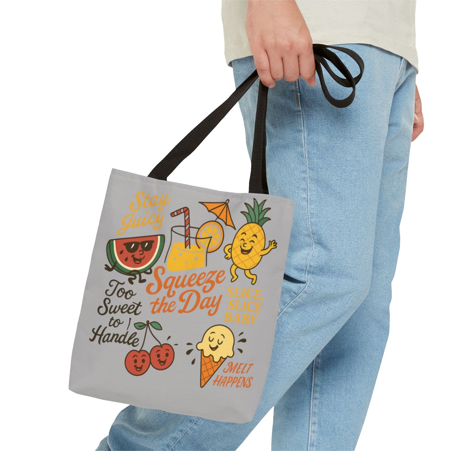 Juicy Summer Tote Bag, Fun Beach Carryall, Perfect for Grocery Shopping, Reusable Market Tote, Cute Gift for Fruit Lovers, Large Tote Bag