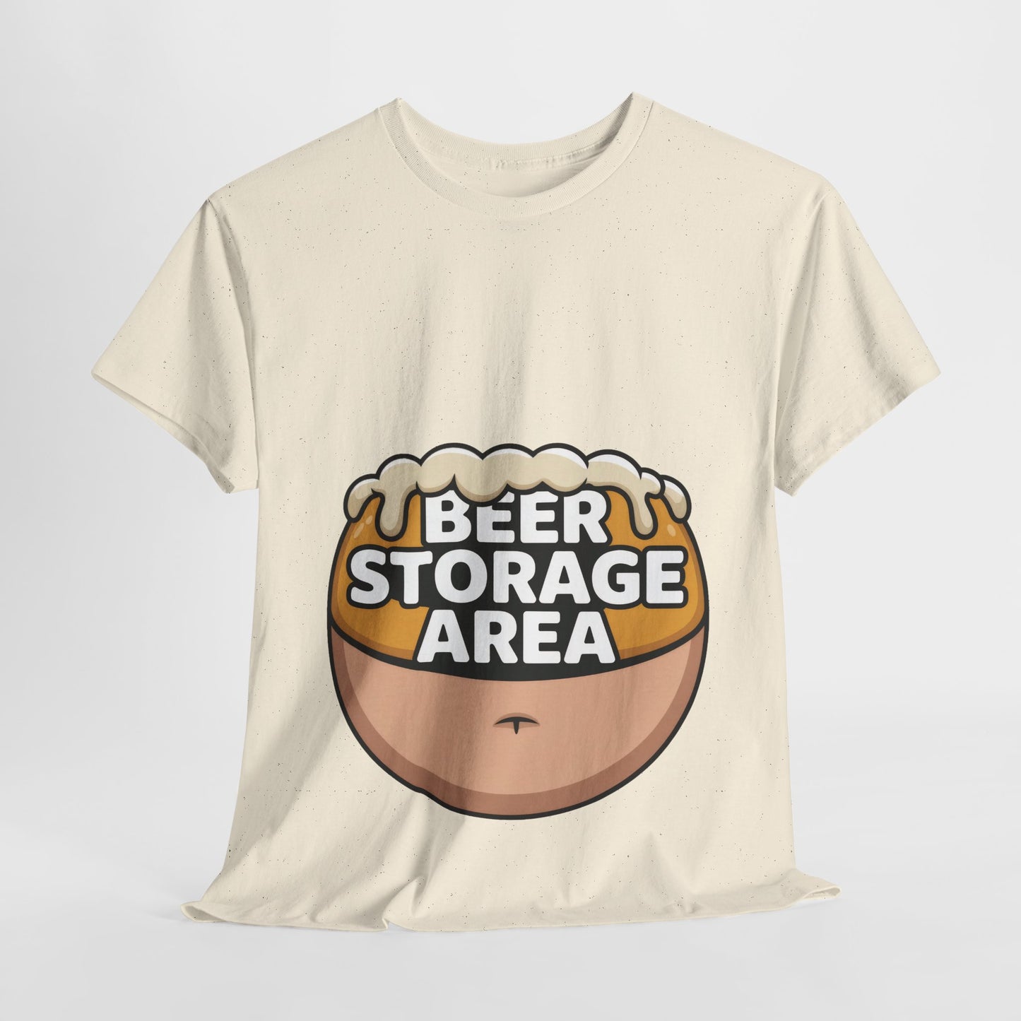 Funny Beer Belly T-Shirt, Beer Storage Area Graphic Tee for Men, Dad Bod Humor Shirt, Beer Lovers Gift, Drinking Gift, Party Apparel