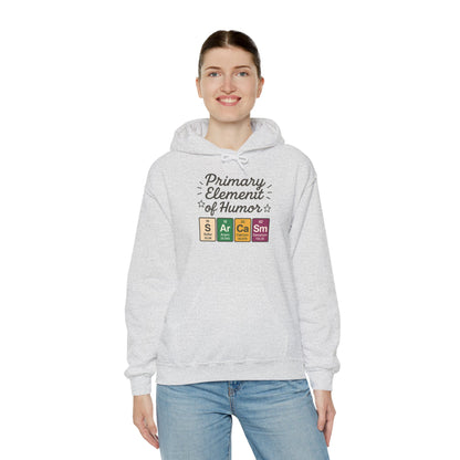 Sarcasm Hoodie for Women, Funny Chemistry Hoodie, Primary Element of Humor Science Sweatshirt, Nerdy Gift for Her