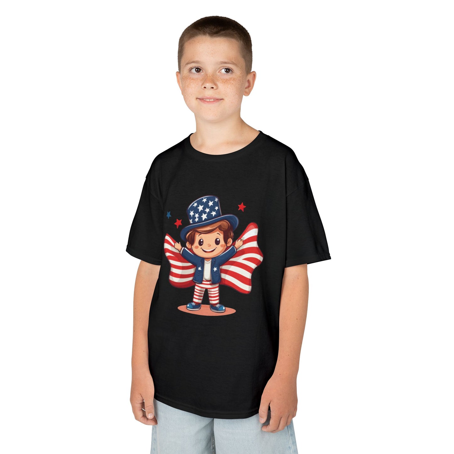 4th of July Kids T-Shirt,Kids  Unisex Patriotic Tee, American Flag Outfit for Boys and Girls, Independence Day Shirt, Cute American Shirt