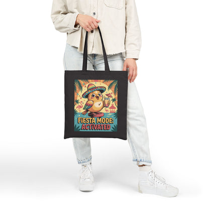 Fiesta Mode Activated Cotton Canvas Tote Bag, Fun Party Accessories, Eco-Friendly Shopping Bag, Summer Vibes Tote, Gift for Friends