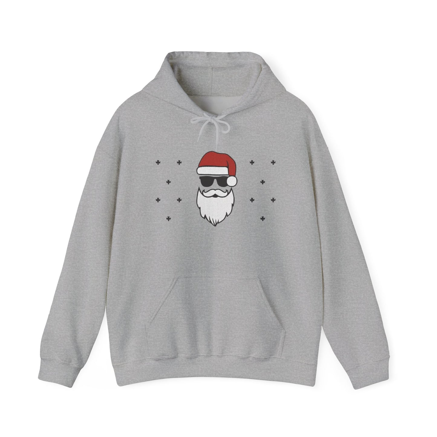 Cool Santa Men's Hoodie, Funny Christmas Sweatshirt, Retro Knit Holiday Style