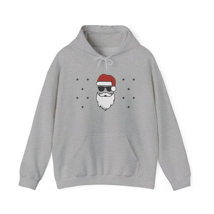 Cool Santa Men's Hoodie, Funny Christmas Sweatshirt, Retro Knit Holiday Style