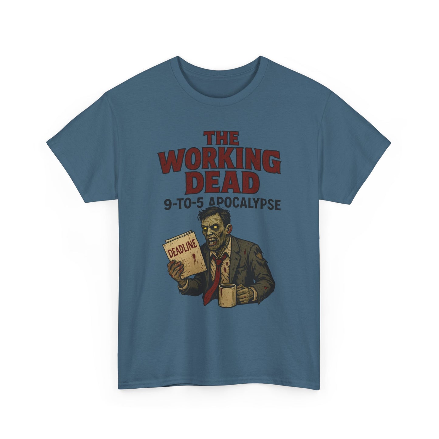The Working Dead 9-to-5 Apocalypse Men's T-Shirt, Funny Horror Office Zombie Tee, Halloween Zombie Top, Work Humor Sweatshirt
