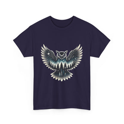 Mystical Owl Graphic Tee, Wildlife Lover Gift, Nature Shirt, Festival Wear, Boho Style, Night Bird Graphic T-Shirt