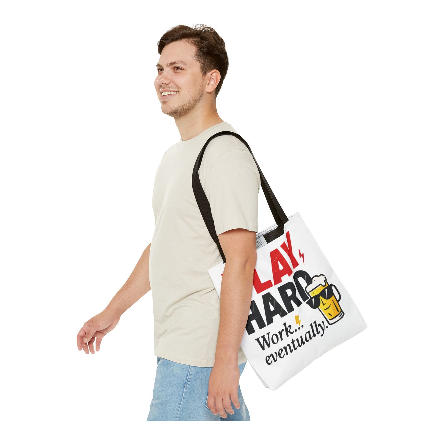 Play Hard Tote Bag - Fun, Stylish, Tote for Work & Play, Summer, Gift, Beach Bag, Everyday Carry, Beach Weekender Bag, large canvas bag
