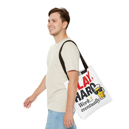 Play Hard Tote Bag - Fun, Stylish, Tote for Work & Play, Summer, Gift, Beach Bag, Everyday Carry, Beach Weekender Bag, large canvas bag