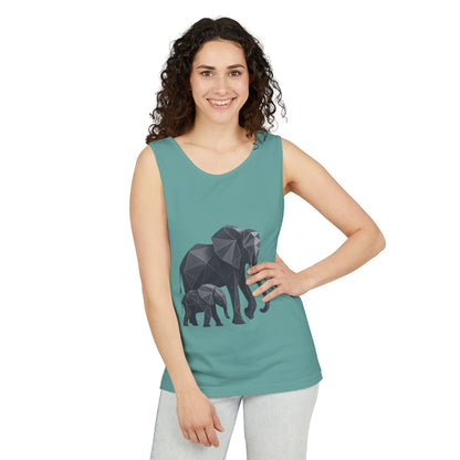 Elephant Family Unisex Tank Top, Animal Lover Gift, Casual Wear, Summer Essentials, Eco-Friendly Apparel, Wildlife Shirt