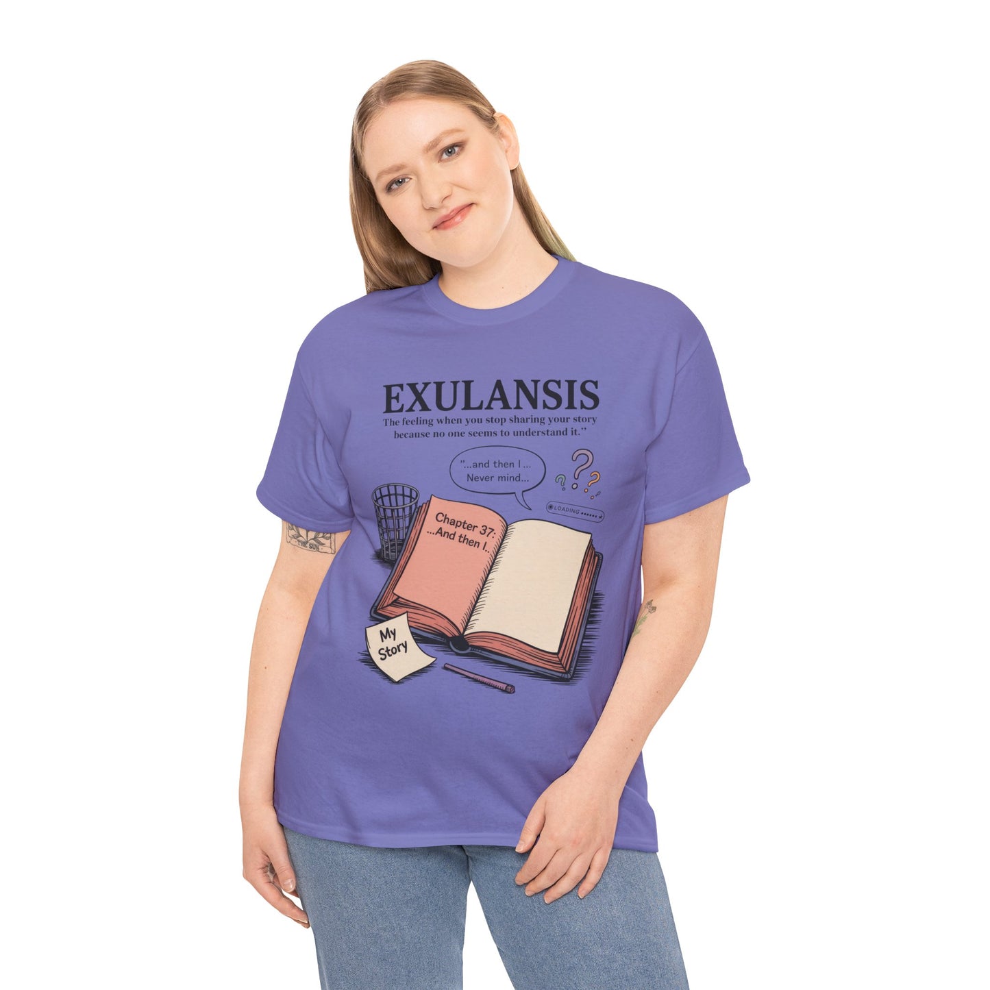 Exulansis Shirt, Emotional Aesthetic Word Tee, Deep Meaning Typography Graphic Tee, Women's Heavy Cotton Tee, deep meaning t shirt