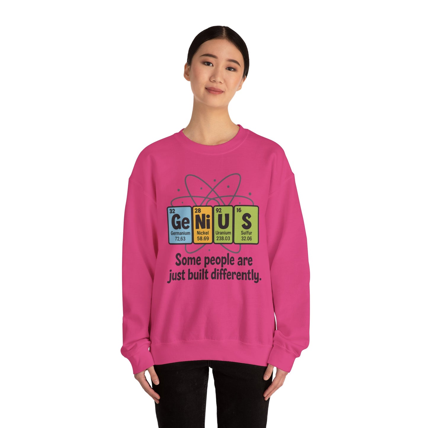 Funny Womens Science Sweatshirt, Genius Periodic Table Pullover, Nerdy Chemistry Gift for Her,  Funny Gift for Nerds, Science Geek Apparel