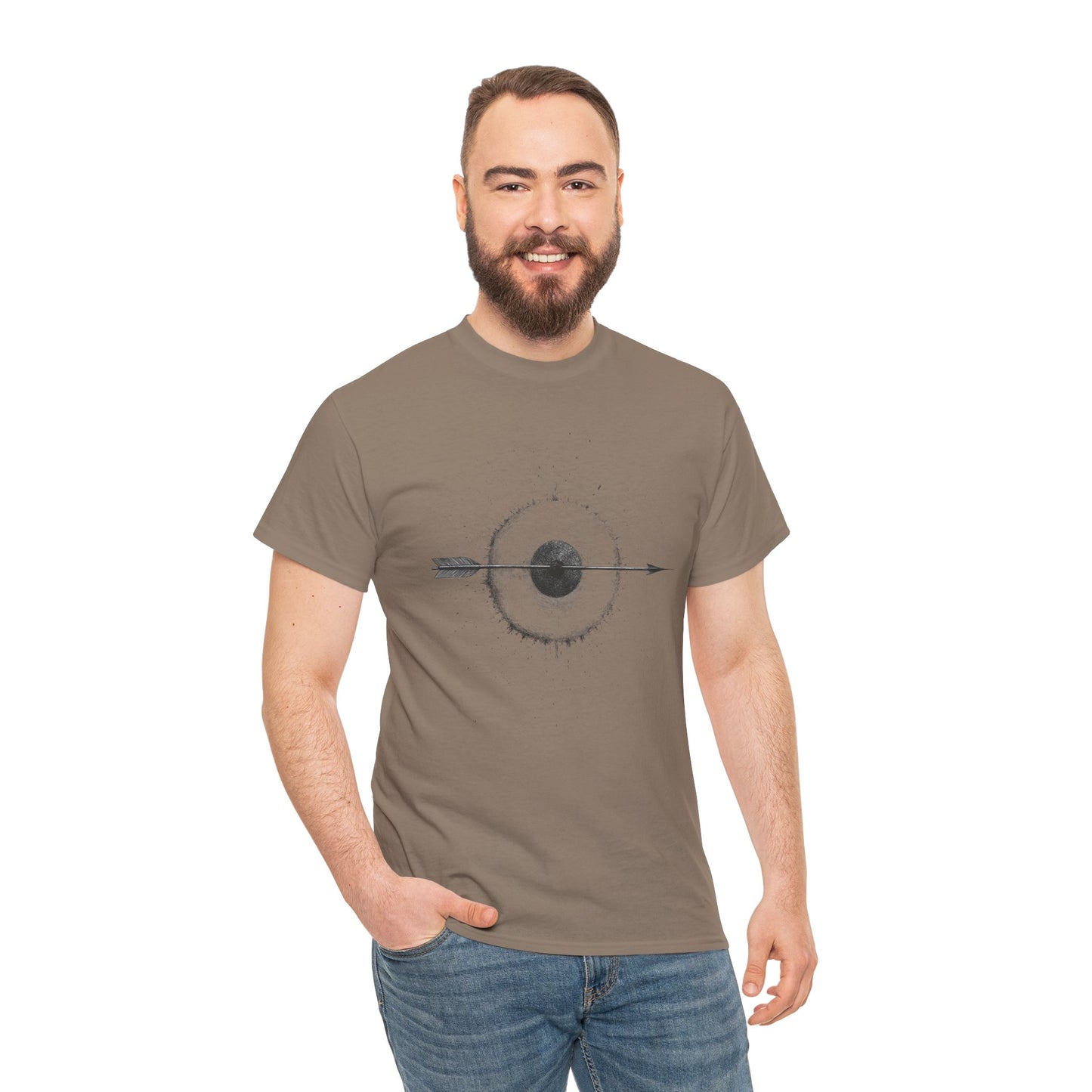 Artistic Arrow Graphic Unisex Cotton Tee, Motivational Shirt, Casual Wear, Gift for Him/Her, Trendy Fashion