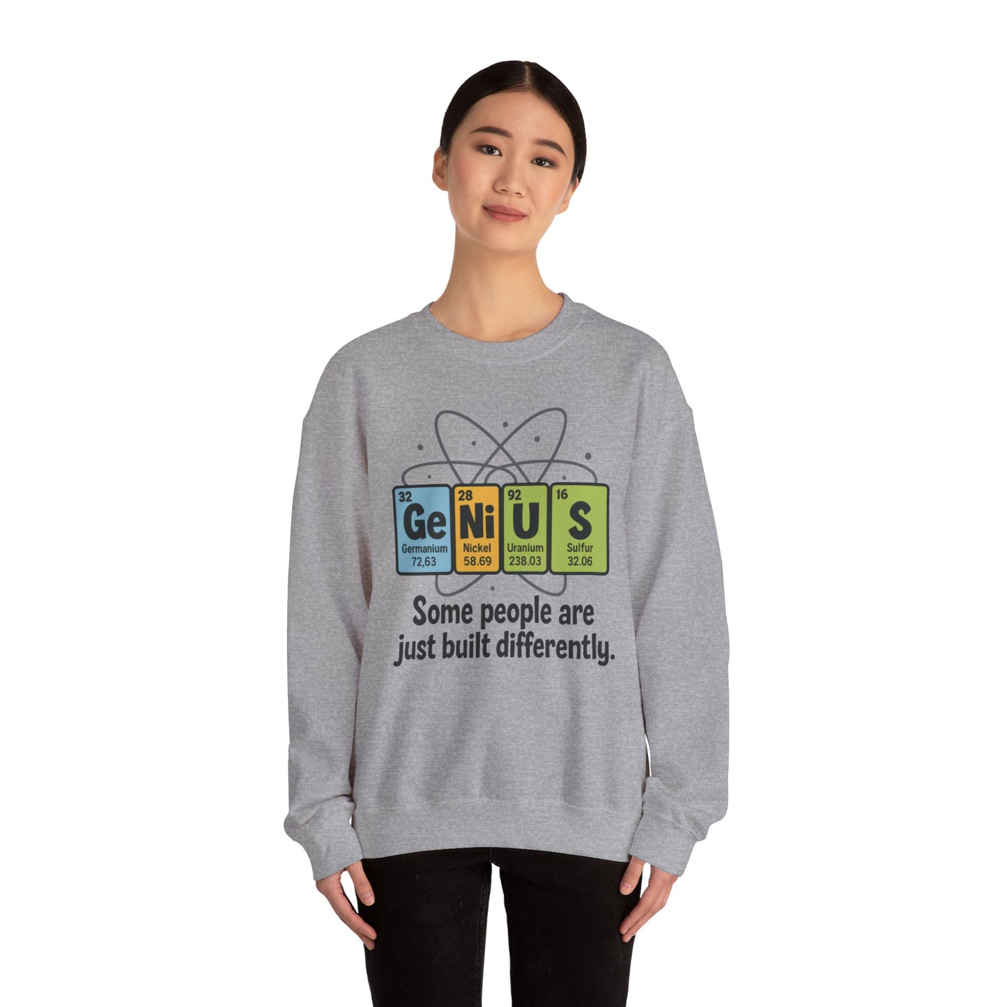 Funny Womens Science Sweatshirt, Genius Periodic Table Pullover, Nerdy Chemistry Gift for Her,  Funny Gift for Nerds, Science Geek Apparel