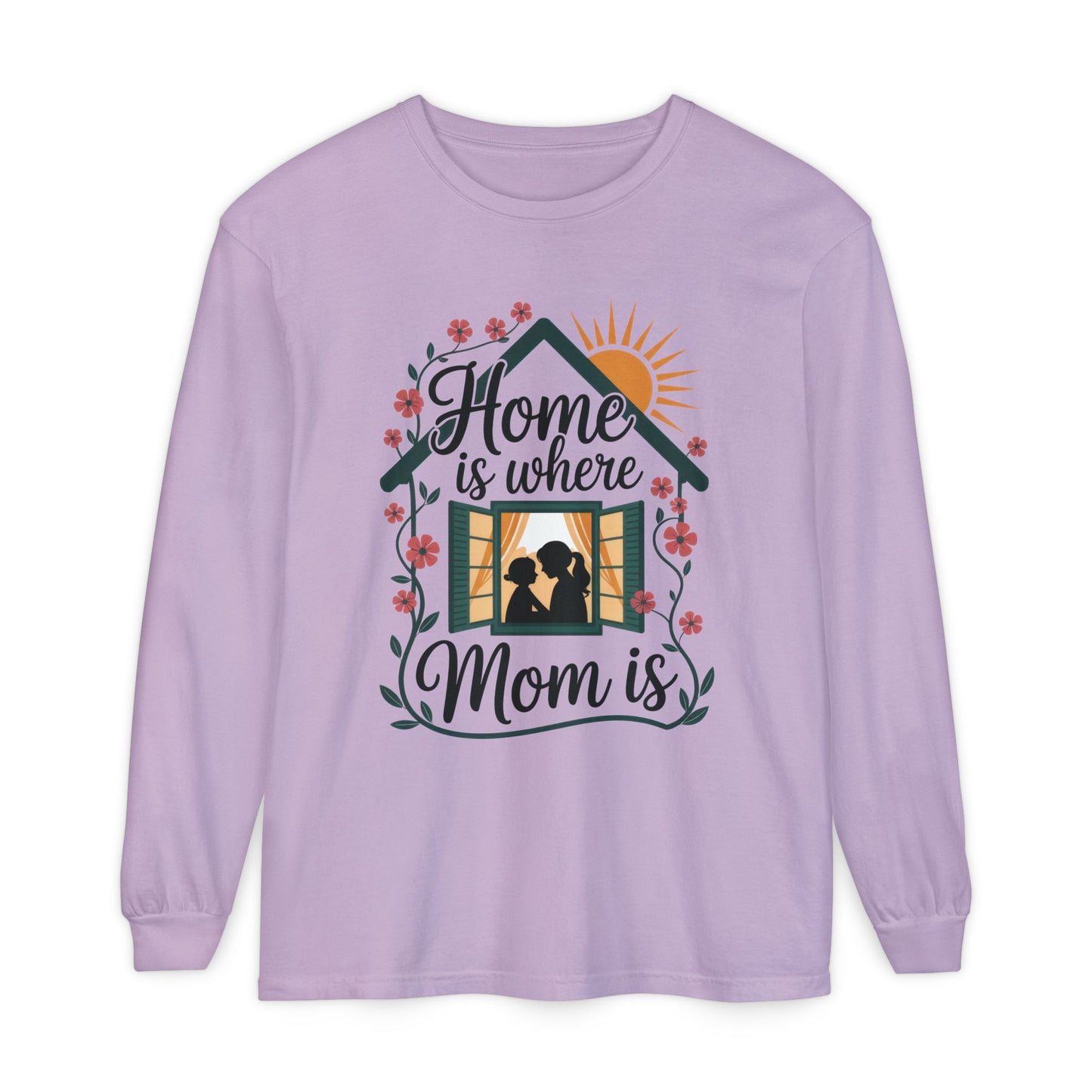 Home Is Where Mom Is Long Sleeve T-Shirt, Mother's Day Cotton Shirt, Cute Family Gift for Mom, Sentimental Mom Gift, mother's day Gift