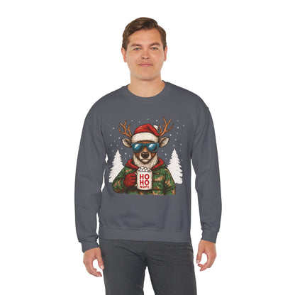 Men's HO HO NOPE Funny Christmas T-Shirt, Cool Reindeer Holiday Tee
