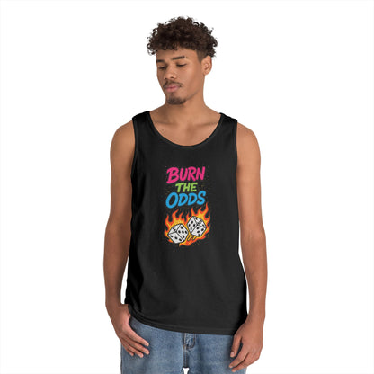 Burn the Odds Tank Top, Casual Summer Wear, Gaming Gift, Dice Design Tee, Gift for Gamers, Funny Tank, Perfect for Parties