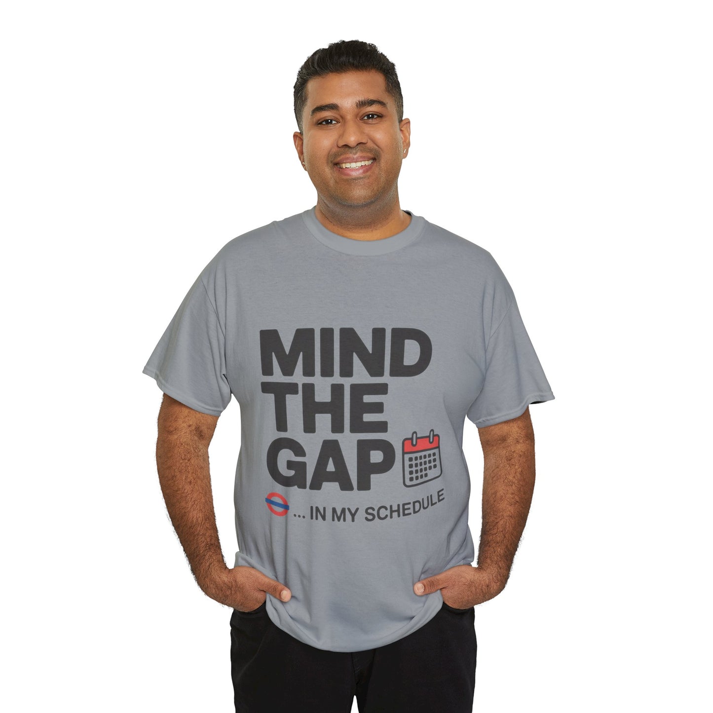 Funny Mind The Gap T-Shirt for Men, London Underground Inspired Schedule Tee, Office Humor Shirt