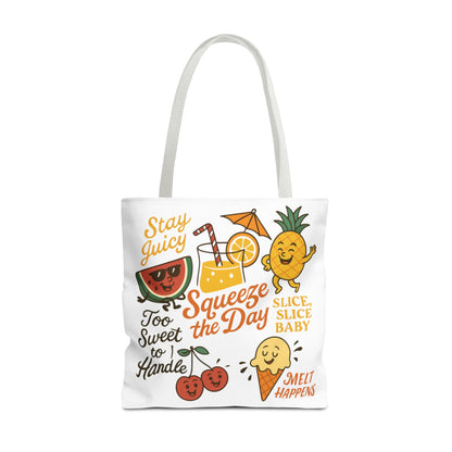 Juicy Summer Tote Bag, Fun Beach Carryall, Perfect for Grocery Shopping, Reusable Market Tote, Cute Gift for Fruit Lovers, Large Tote Bag