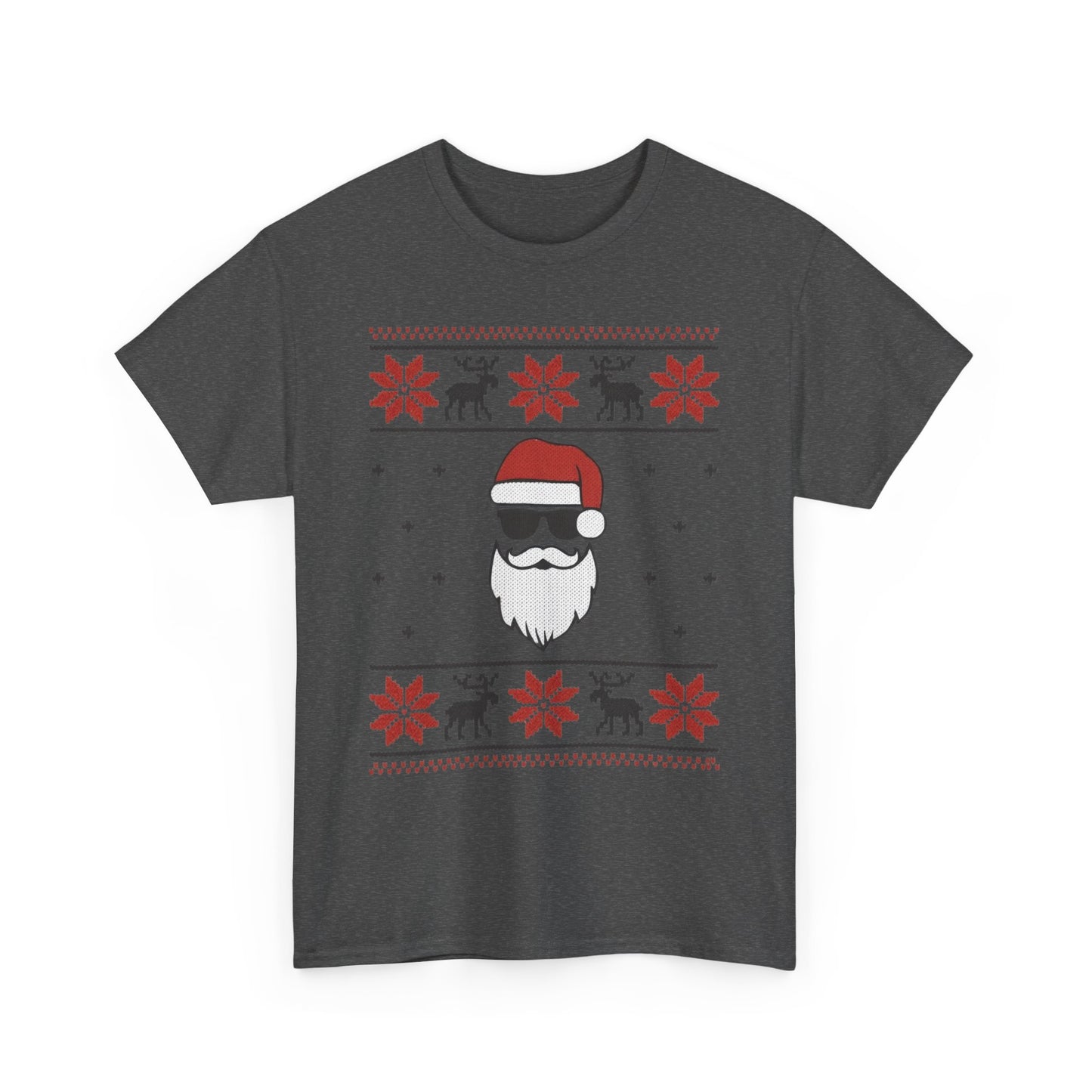 Cool Santa Men's T-Shirt, Funny Christmas Tee, Retro Knit Pattern Holiday Shirt