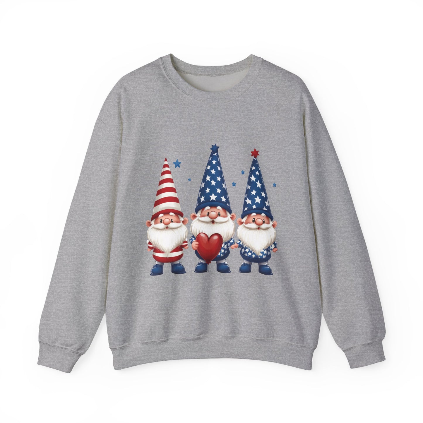 Patriotic Gnome Sweatshirt, Cozy Casual Wear for Independence Day, Gift for Gnome Lovers, 4th of July Apparel, All-Year Comfort
