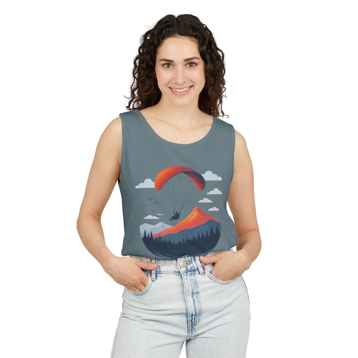 Adventure-Inspiring Fly Beyond Limits Unisex Tank Top, Summer Casual Wear, Outdoor Enthusiast Gift, Travel Apparel, Motivational Gift