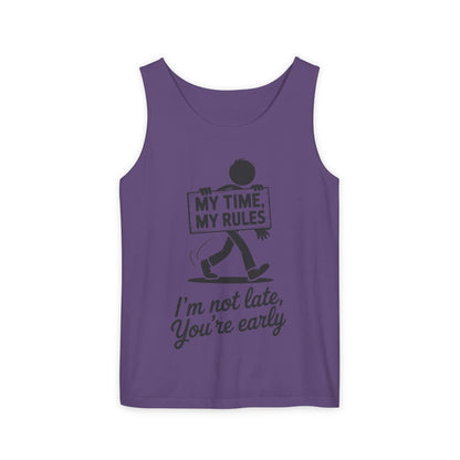 My Time, My Rules Men's Tank Top, Fun Casual Wear for Any Occasion, Relaxed Vibe, Time Management Humor, Self love t shirt