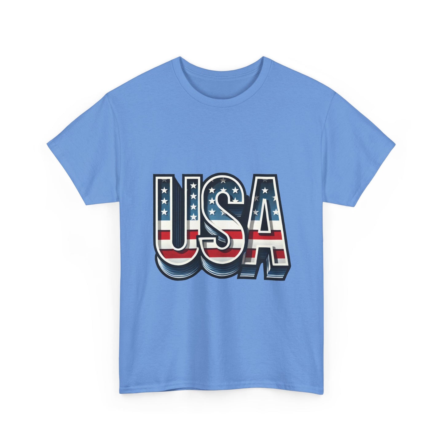 USA Patriotic Unisex Heavy Cotton Tee, American Pride Shirt, July 4th T-Shirt, Independence Day Apparel, Casual Summer Top