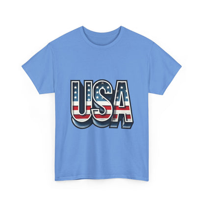 USA Patriotic Unisex Heavy Cotton Tee, American Pride Shirt, July 4th T-Shirt, Independence Day Apparel, Casual Summer Top