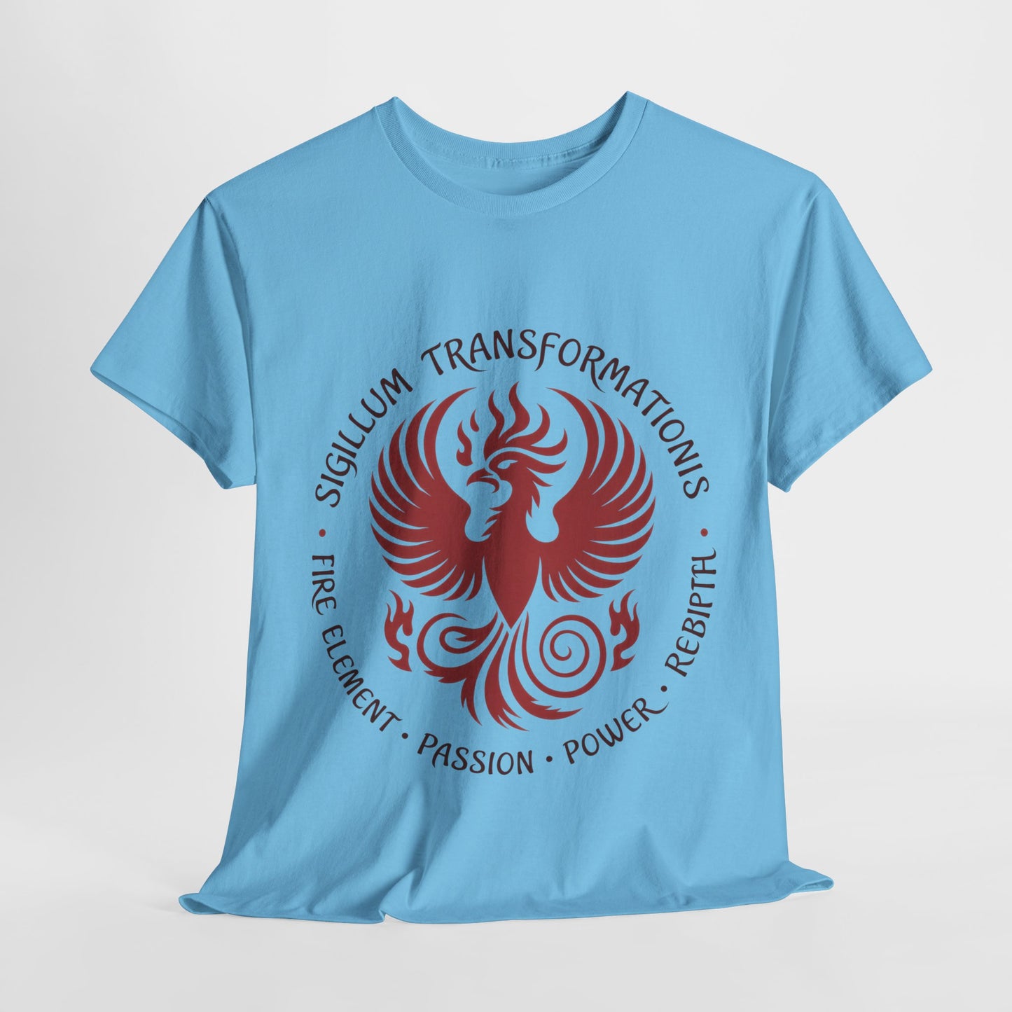 Phoenix Fire Element T-Shirt, Sigillum Transformationis Seal, Passion Power Rebirth Totem, Phoenix Symbol Unisex Tee, Spiritual Tee