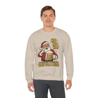 Funny Santa Beer Christmas Sweatshirt, Men's Holiday Pullover, Men's Heavy Blend™ Crewneck Sweatshirt
